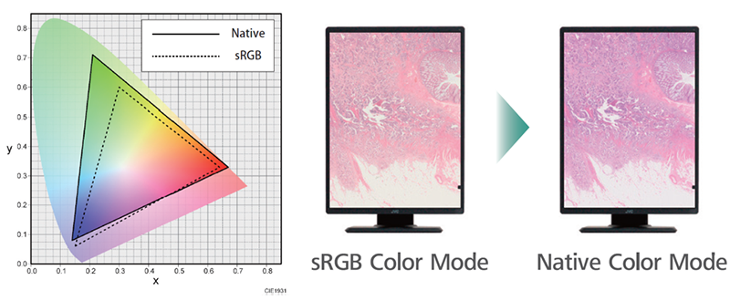 sRGB Color Mode → Native Color Mode